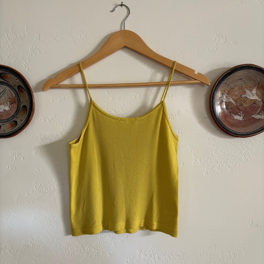 Claudie Pierlot Women's Yellow Ribbed Tank Top